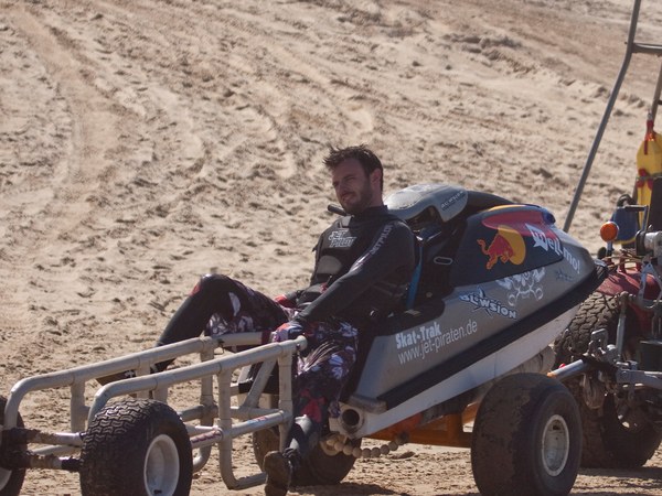 Red Bull sand car on the beach at Vendays-Montalivet
