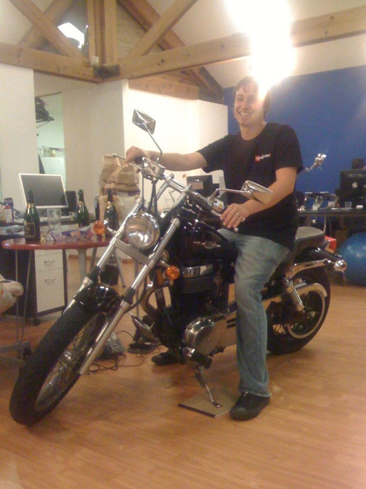 Jordan doing burnouts in the office