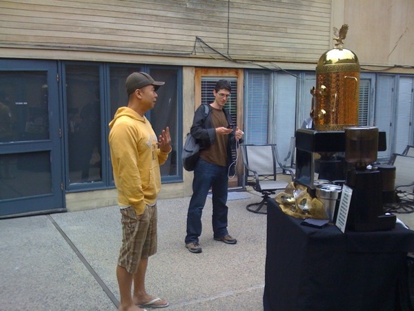 Barista at the Mellmo office